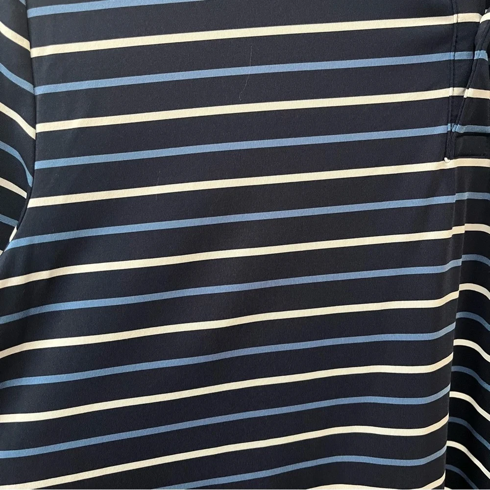 Ralph Lauren Mens RLX Striped Polo Tech Fabric Performance Golf Navy Small